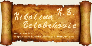 Nikolina Belobrković vizit kartica